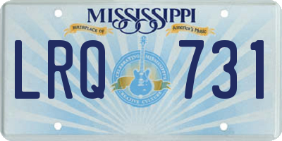 MS license plate LRQ731