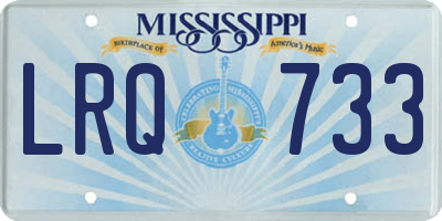 MS license plate LRQ733