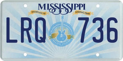 MS license plate LRQ736