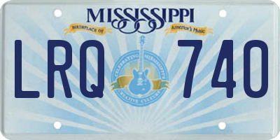 MS license plate LRQ740