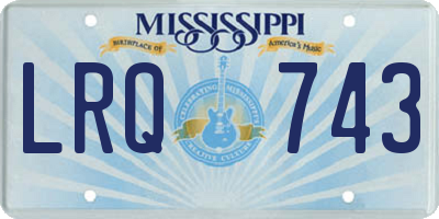 MS license plate LRQ743