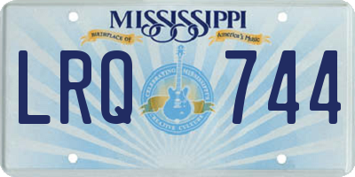 MS license plate LRQ744