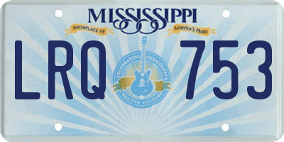 MS license plate LRQ753