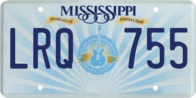 MS license plate LRQ755