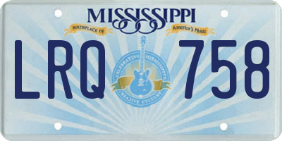MS license plate LRQ758