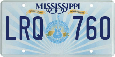 MS license plate LRQ760