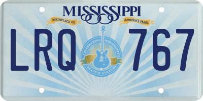 MS license plate LRQ767