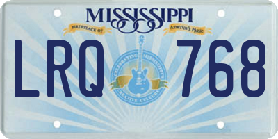 MS license plate LRQ768