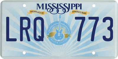 MS license plate LRQ773