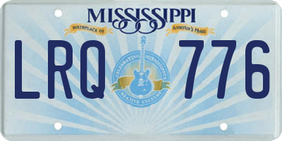 MS license plate LRQ776
