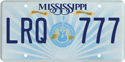 MS license plate LRQ777