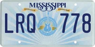MS license plate LRQ778