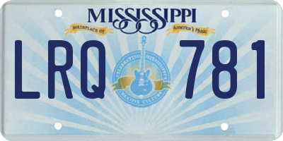 MS license plate LRQ781