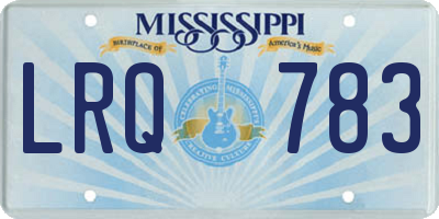 MS license plate LRQ783