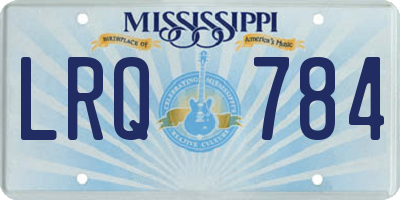 MS license plate LRQ784