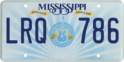 MS license plate LRQ786