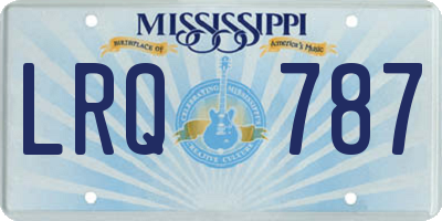 MS license plate LRQ787