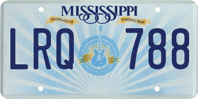 MS license plate LRQ788