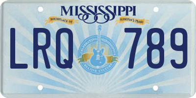 MS license plate LRQ789