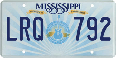 MS license plate LRQ792