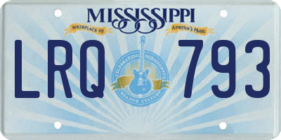 MS license plate LRQ793