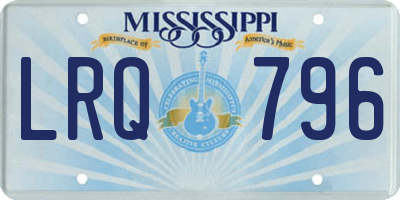 MS license plate LRQ796