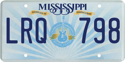 MS license plate LRQ798