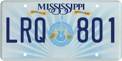 MS license plate LRQ801