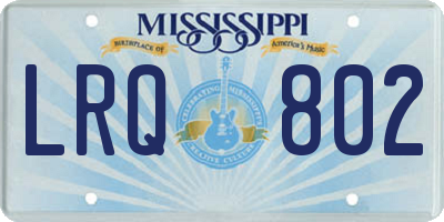 MS license plate LRQ802