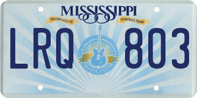 MS license plate LRQ803