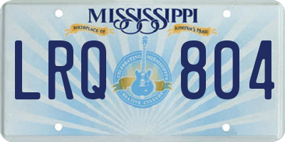 MS license plate LRQ804