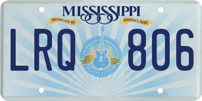 MS license plate LRQ806
