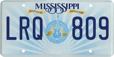 MS license plate LRQ809