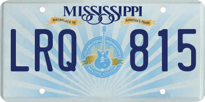 MS license plate LRQ815