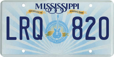MS license plate LRQ820