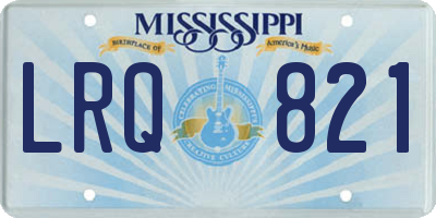 MS license plate LRQ821
