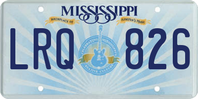 MS license plate LRQ826