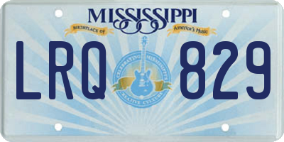 MS license plate LRQ829