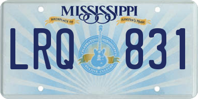 MS license plate LRQ831