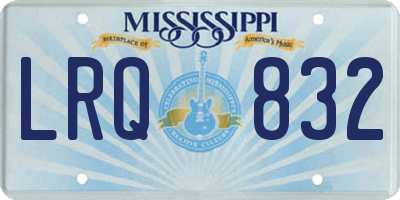 MS license plate LRQ832