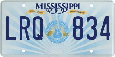 MS license plate LRQ834
