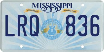 MS license plate LRQ836
