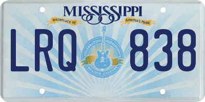 MS license plate LRQ838