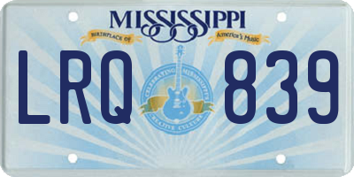 MS license plate LRQ839
