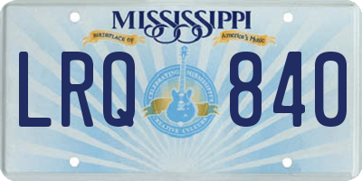 MS license plate LRQ840