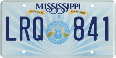 MS license plate LRQ841