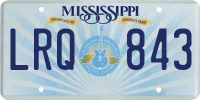 MS license plate LRQ843