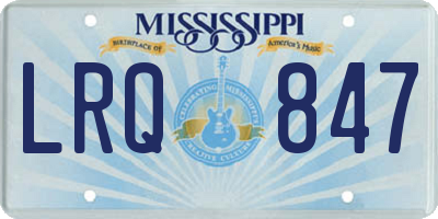 MS license plate LRQ847