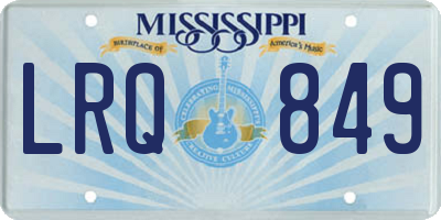 MS license plate LRQ849