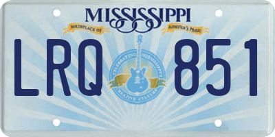 MS license plate LRQ851